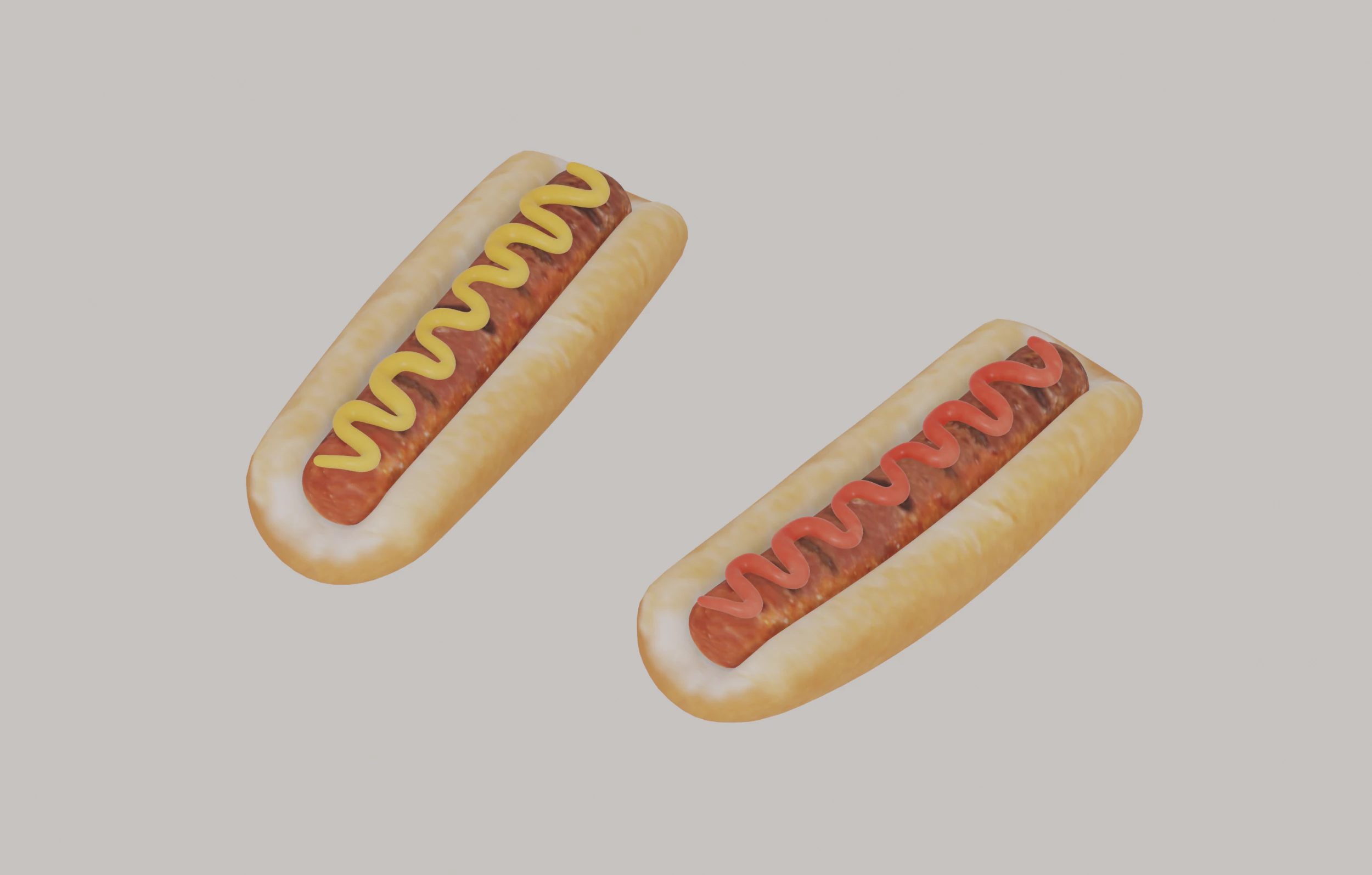 Hot Dog 3D Model .c4d .max .obj .3ds .fbx .stl .blend 