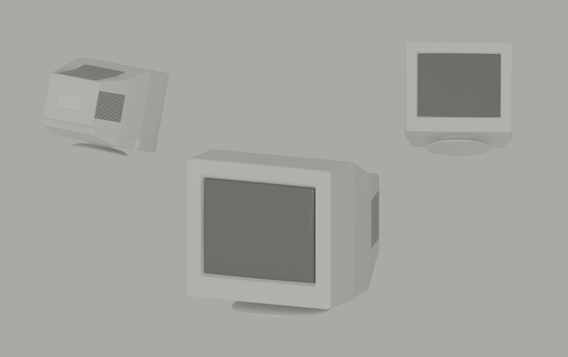 Old Computer Monitor Model 3D .c4d .max .obj .3ds .fbx .stl .blend 