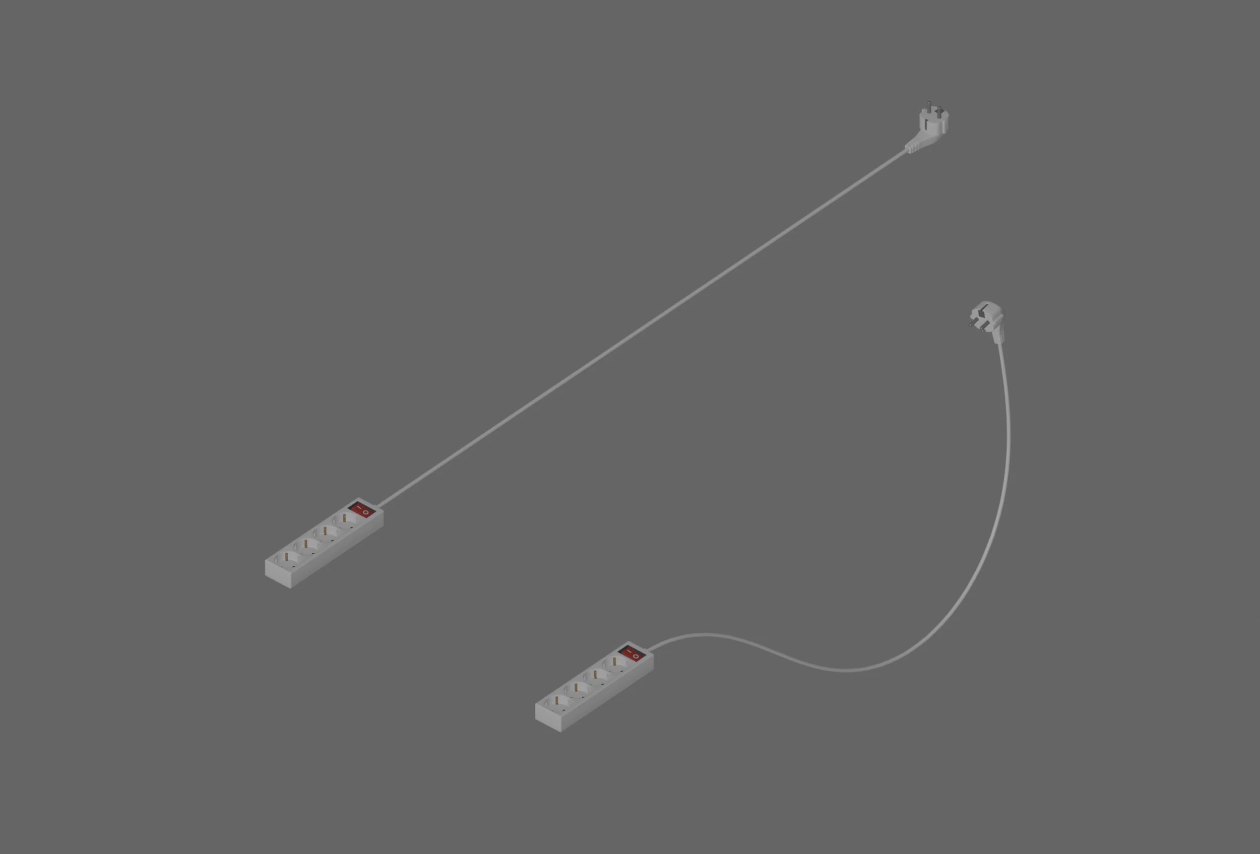 電源タップ 3Dモデル .c4d .max .obj .3ds .fbx .stl .blend 