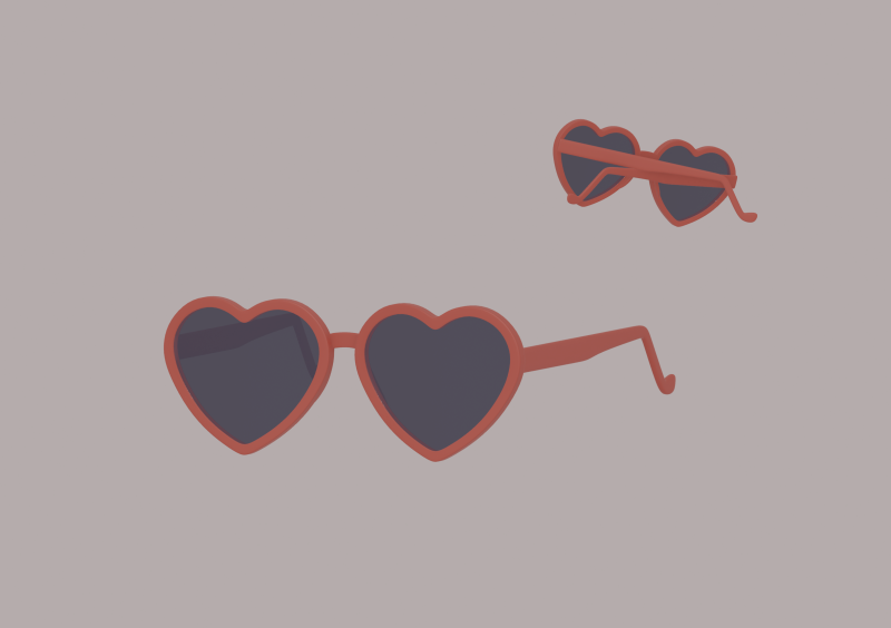 Heart Shaped Glasses Modelo 3D .c4d .max .obj .3ds .fbx .stl .blend