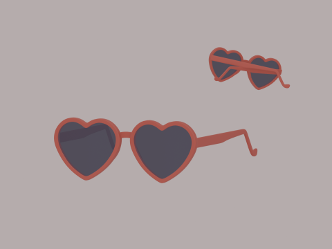 Heart Shaped Glasses Model 3D