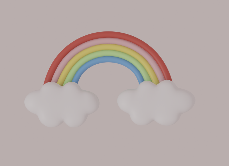 Cloud Rainbow 3D Modell .c4d .max .obj .3ds .fbx .stl .blend