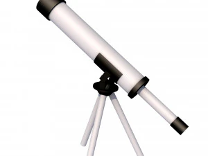 透明背景上的 3d 望远镜 3D 模型