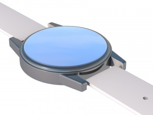 3d wrist watch with white strap Modelo 3D