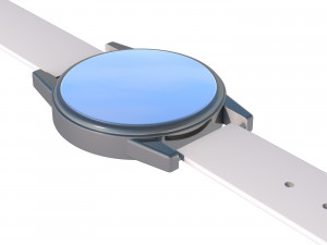 3d wrist watch with white strap Modelo 3D