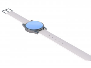 3d wrist watch with white strap Modelo 3D