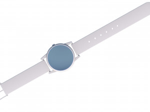 3d wrist watch with white strap Modelo 3D