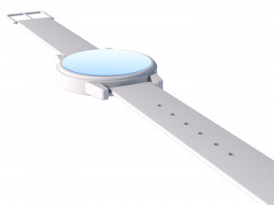 3d wrist watch with white strap Modelo 3D