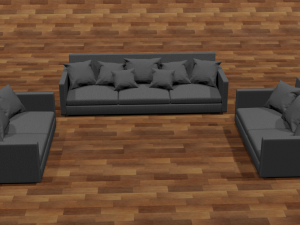 sofa triple 3D Модель
