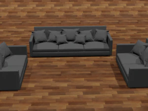 sofa triple 3D Model
