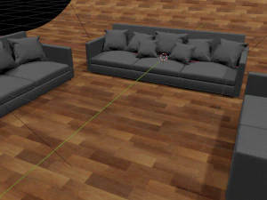sofa triple 3D Model