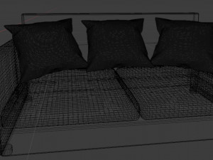 sofa triple 3D Модель