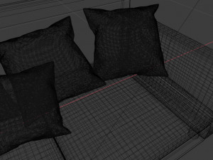 sofa triple 3D Модель