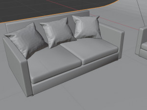 sofa triple 3D Модель