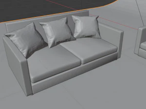 sofa triple 3D Model