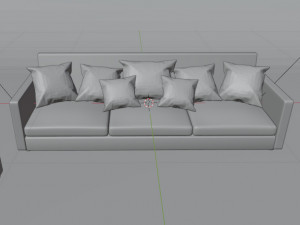 sofa triple 3D Модель