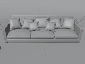 sofa triple 3D Model