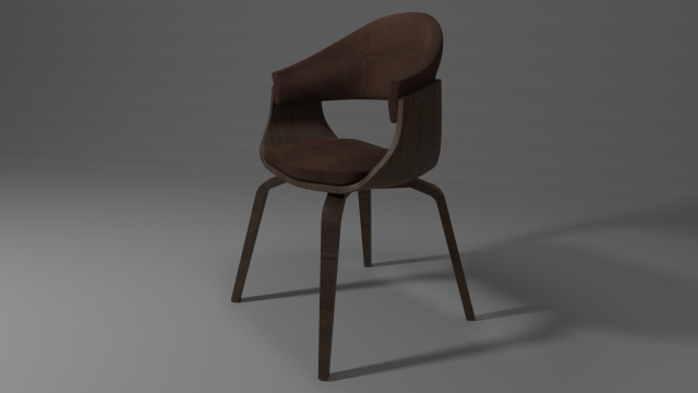 mid-century modern dining-accent chair in walnut and velvet 3D 모델 .c4d .max .obj .3ds .fbx .stl .blend 