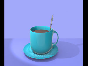 mug with coffee-chocolate milk 3D 모델