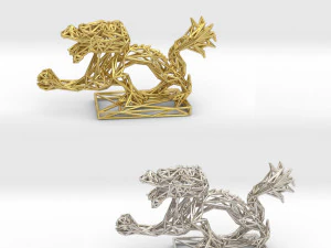 龙与二十面体 3D 打印模型