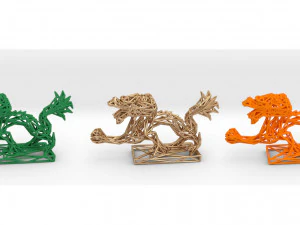 dragon with icosahedron 3D Print Model