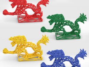 dragon with icosahedron 3D Print Model