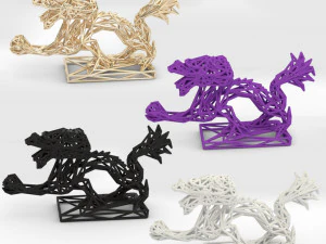 dragon with icosahedron 3D Print Model