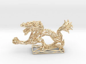 dragon with icosahedron 3D Print Model