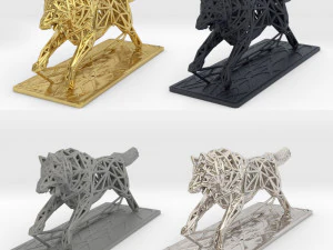 white wolf 3D Print Model