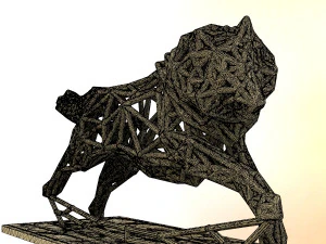 white wolf 3D Print Model