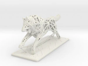 white wolf 3D Print Model