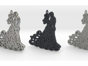 dancing couple pendant 3D Print Model