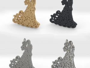 dancing couple pendant 3D Print Model