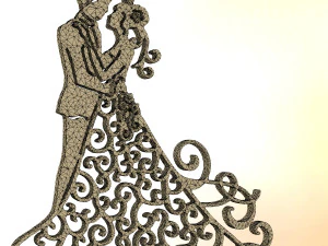 dancing couple pendant 3D Print Model