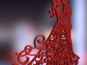 dancing couple pendant 3D Print Model