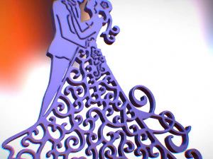 dancing couple pendant 3D Print Model