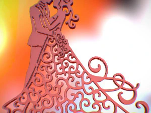 dancing couple pendant 3D Print Model