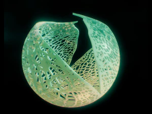 spherical leaf lampshed small 3D Print Model