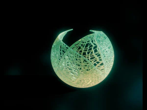 spherical leaf lampshed small 3D Print Model