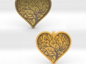 tree of life heart pendant Model do druku 3D