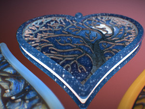 tree of life heart pendant Model do druku 3D