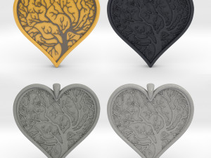 tree of life heart pendant Model do druku 3D