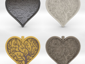 tree of life heart pendant Model do druku 3D