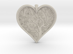 tree of life heart pendant Model do druku 3D
