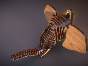 elephant head pendant Model do druku 3D