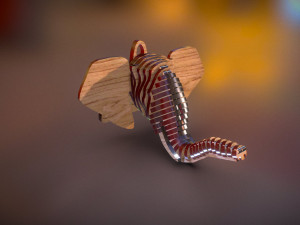 elephant head pendant Model do druku 3D