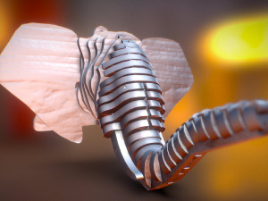 elephant head pendant Model do druku 3D
