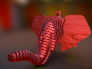elephant head pendant Model do druku 3D