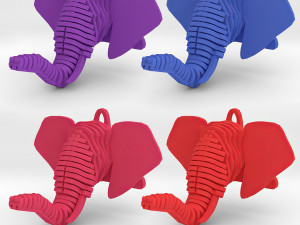 elephant head pendant Model do druku 3D