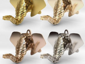 elephant head pendant Model do druku 3D